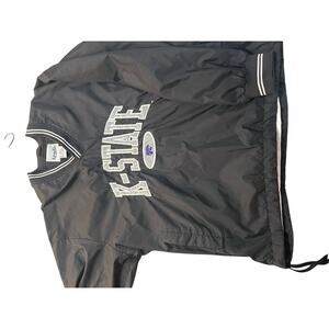 Vintage K-State Wildcats Acadia Windbreaker Jacket V-Neck Black Size Medium